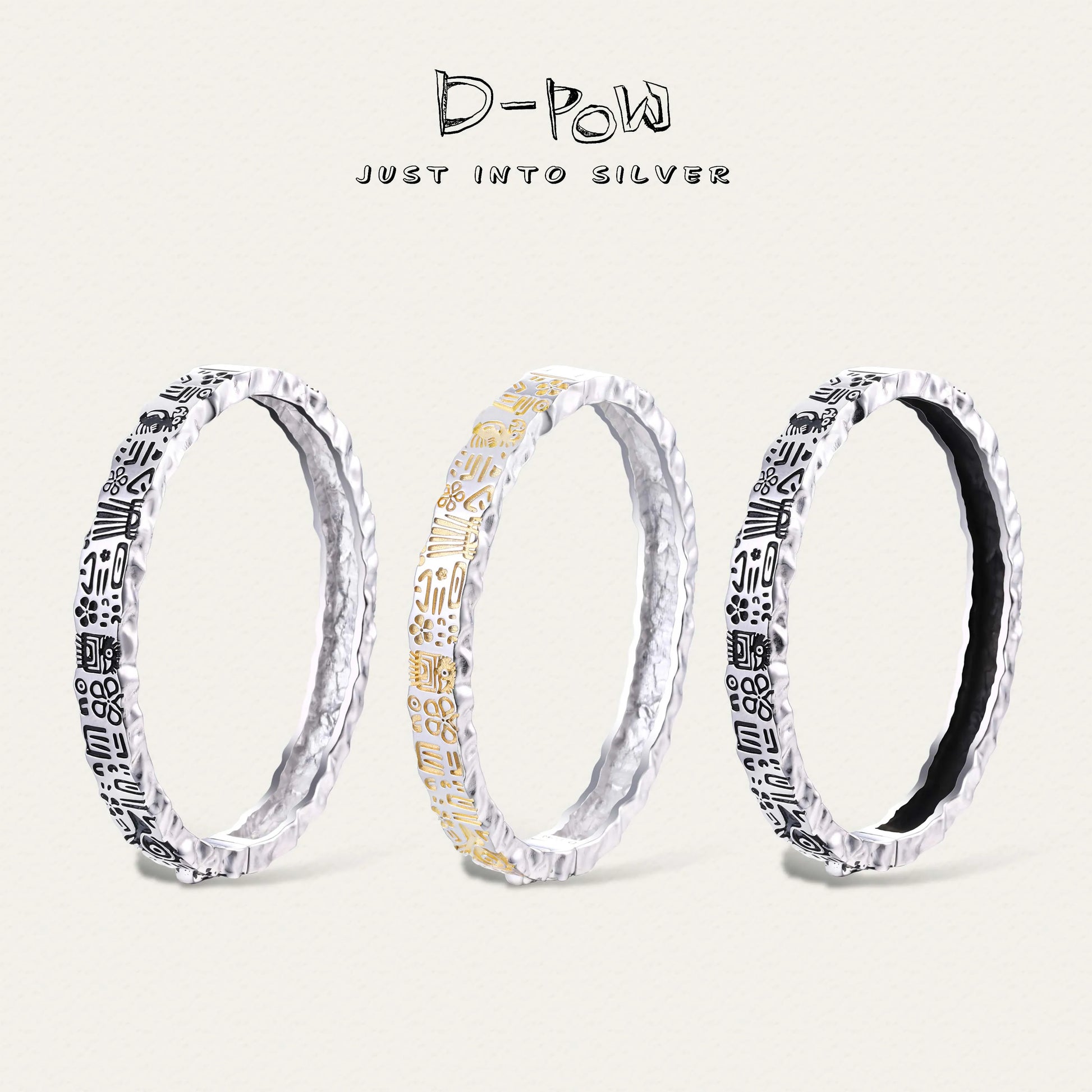 [Thunderbird Totem] D-POW Handcrafted Hammered Bangle