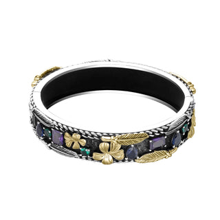 [Heavywork Goldflower]  D-POW Handcrafted Upgraded Linglang Stone Heavywork Bracelet - D-POW