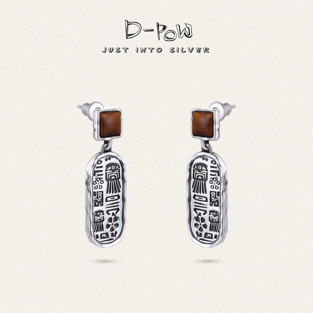 [Thunderbird Totem] D-POW Large Square Earrings