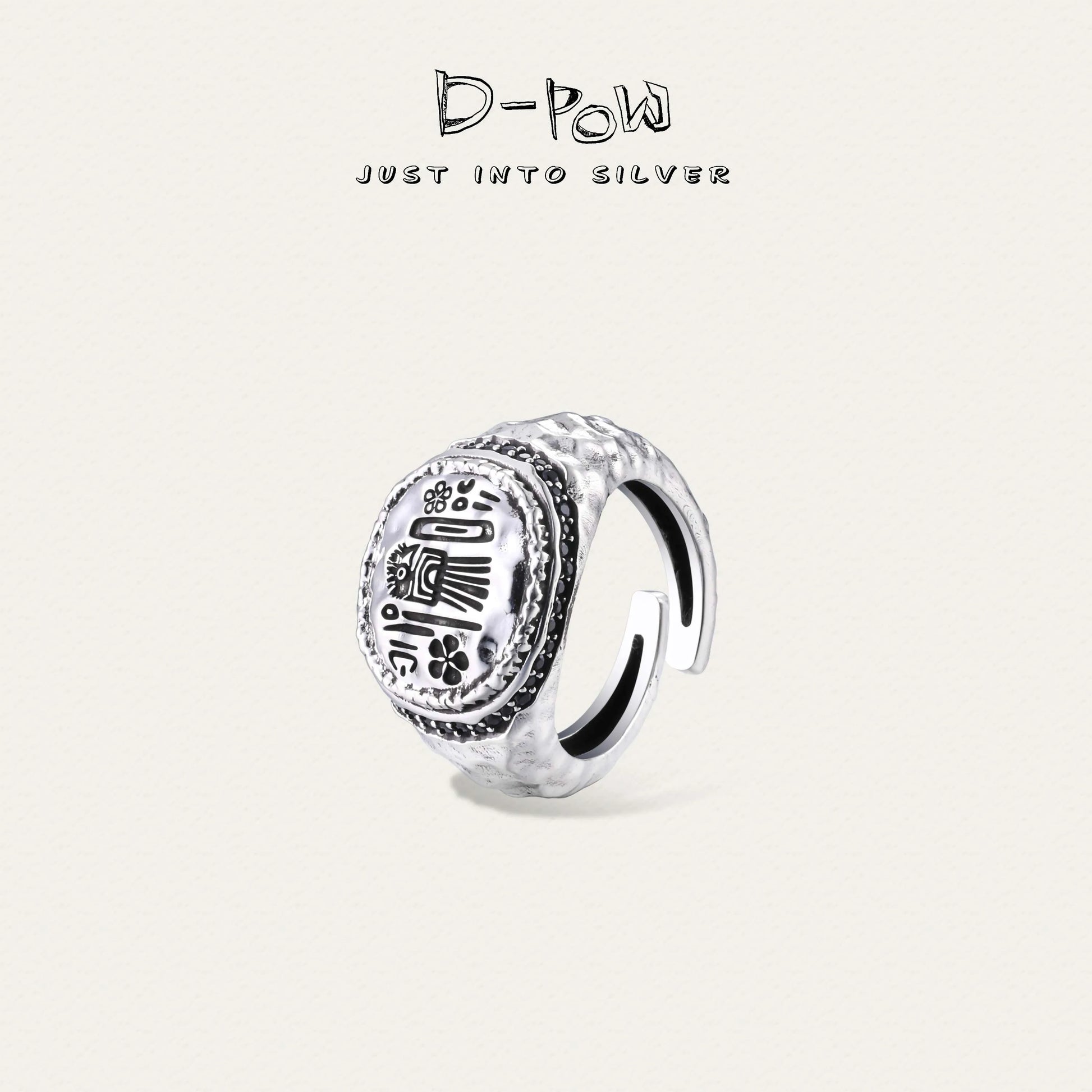 [Thunderbird Totem] D-POW Large Heavywork Plate Ring