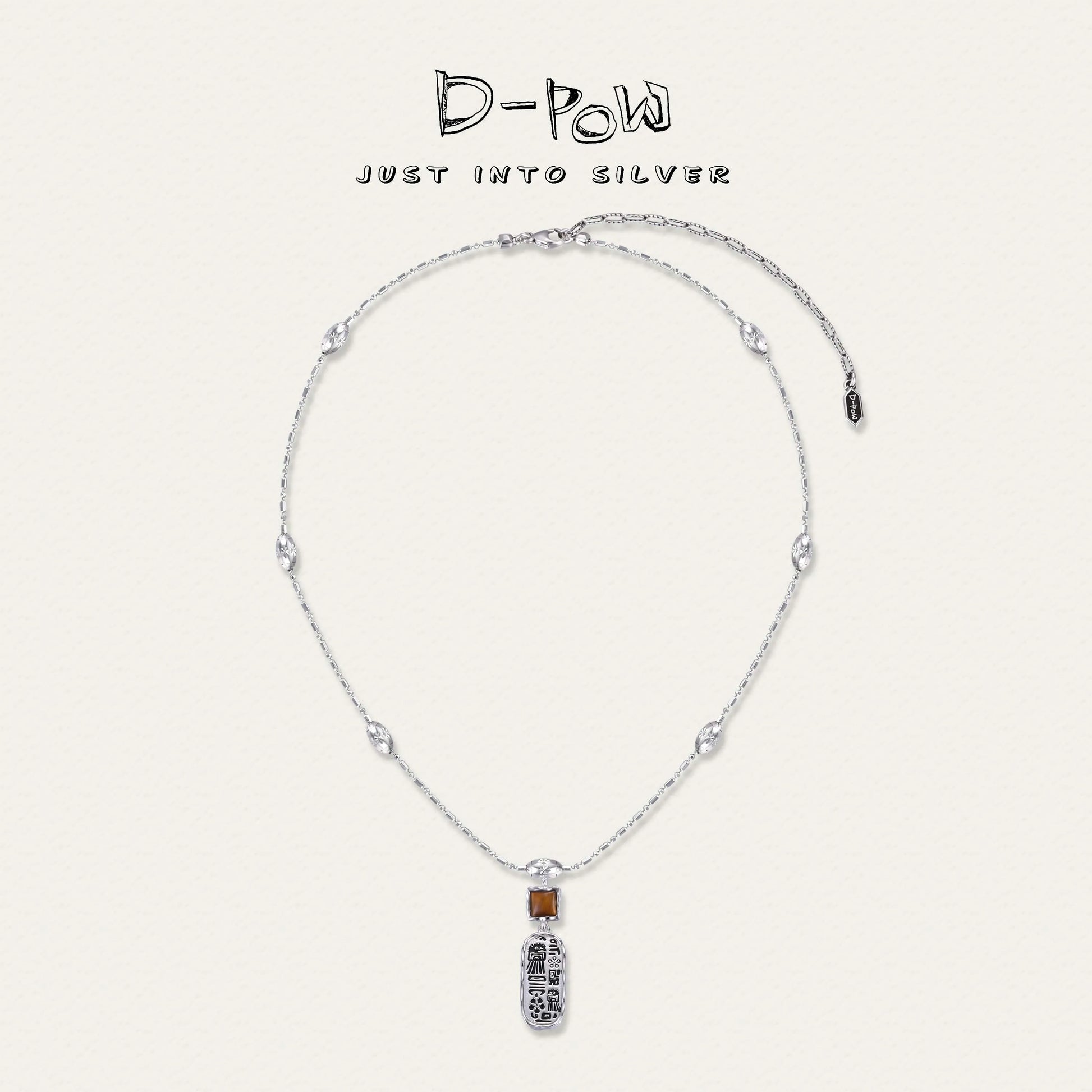[Thunderbird Totem] D-POW Handcrafted Hammered Plate Necklace (50cm)