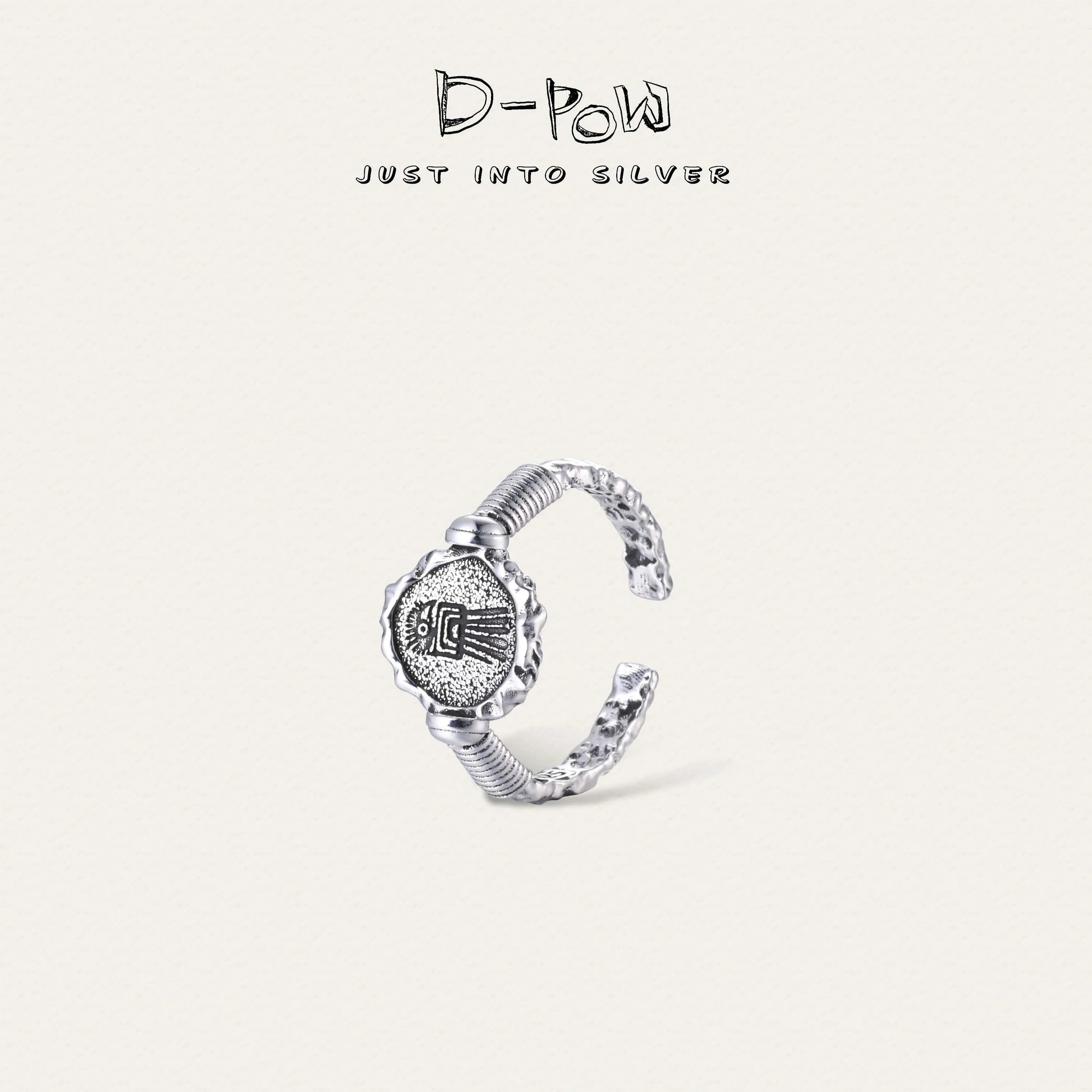 [Thunderbird Totem] D-POW Antiqued Ring