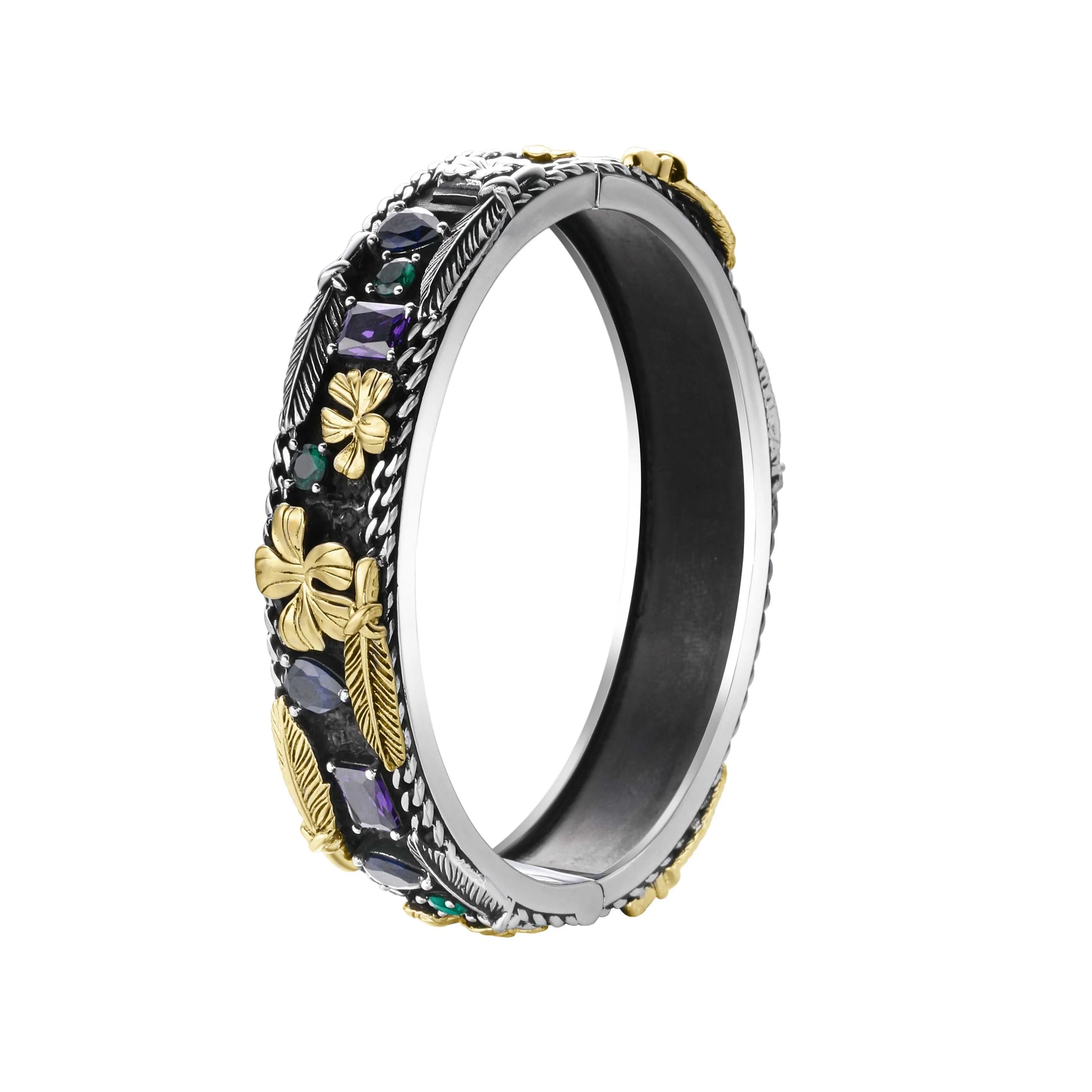[Heavywork Goldflower]  D-POW Handcrafted Upgraded Linglang Stone Heavywork Bracelet