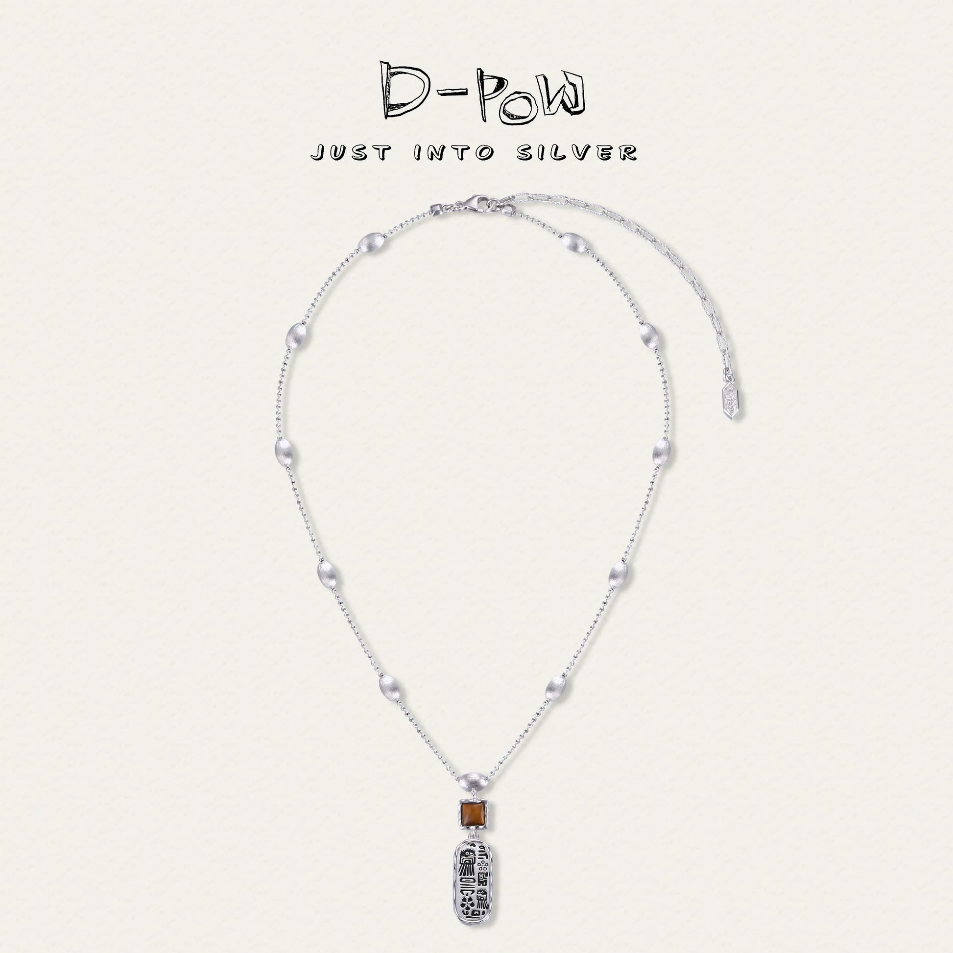 [Thunderbird Totem] D-POW Handcrafted Hammered Plate Necklace (50cm)