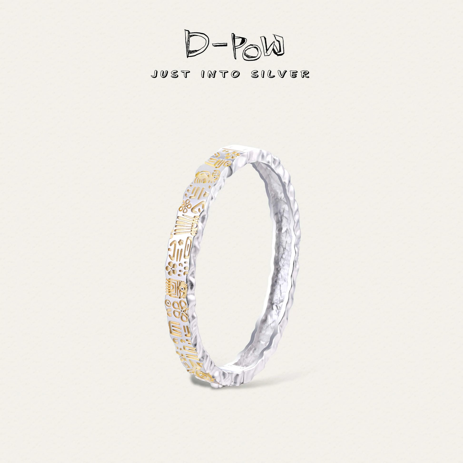 [Thunderbird Totem] D-POW Handcrafted Hammered Bangle
