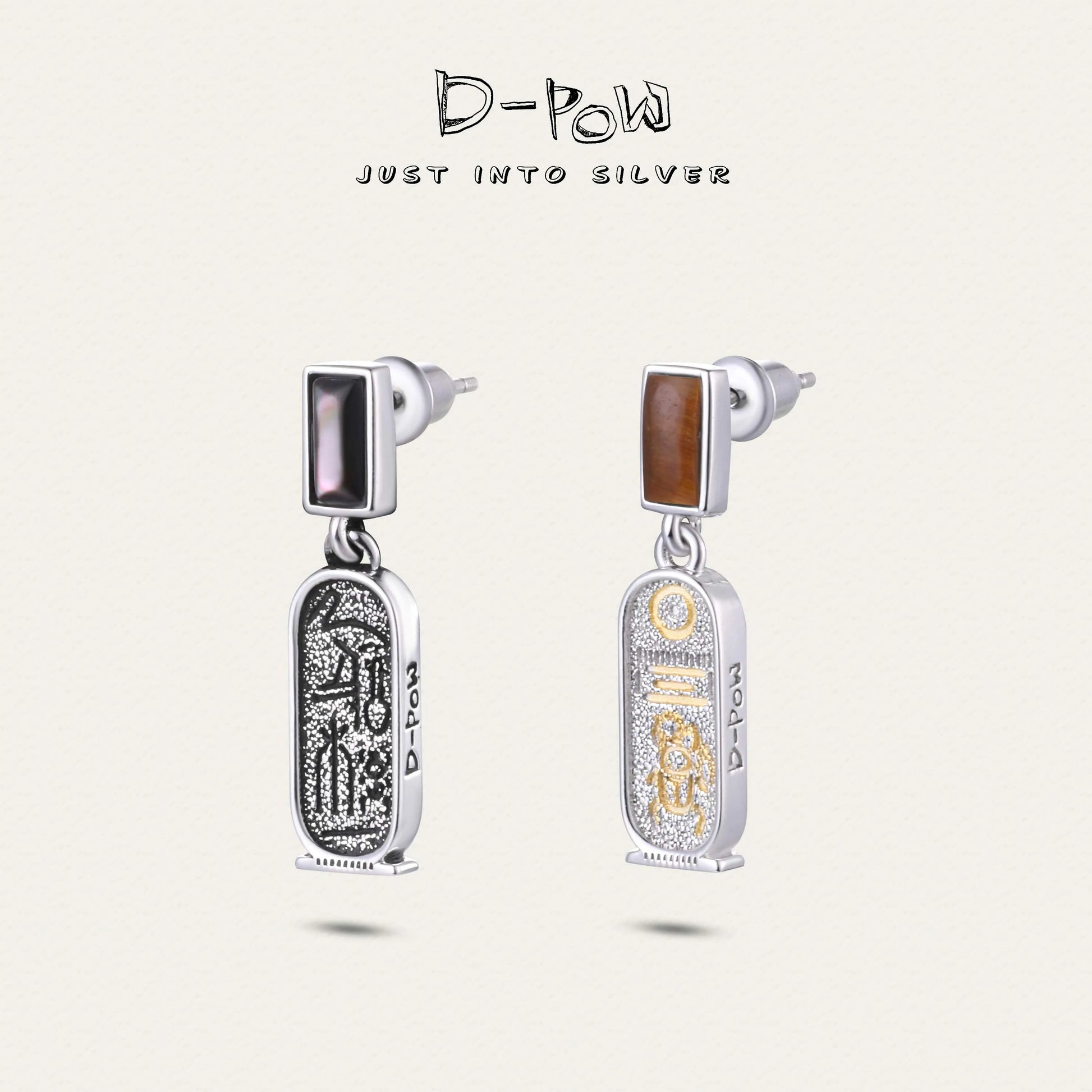 [Thunderbird Totem] D-POW Small Rectangular Earrings