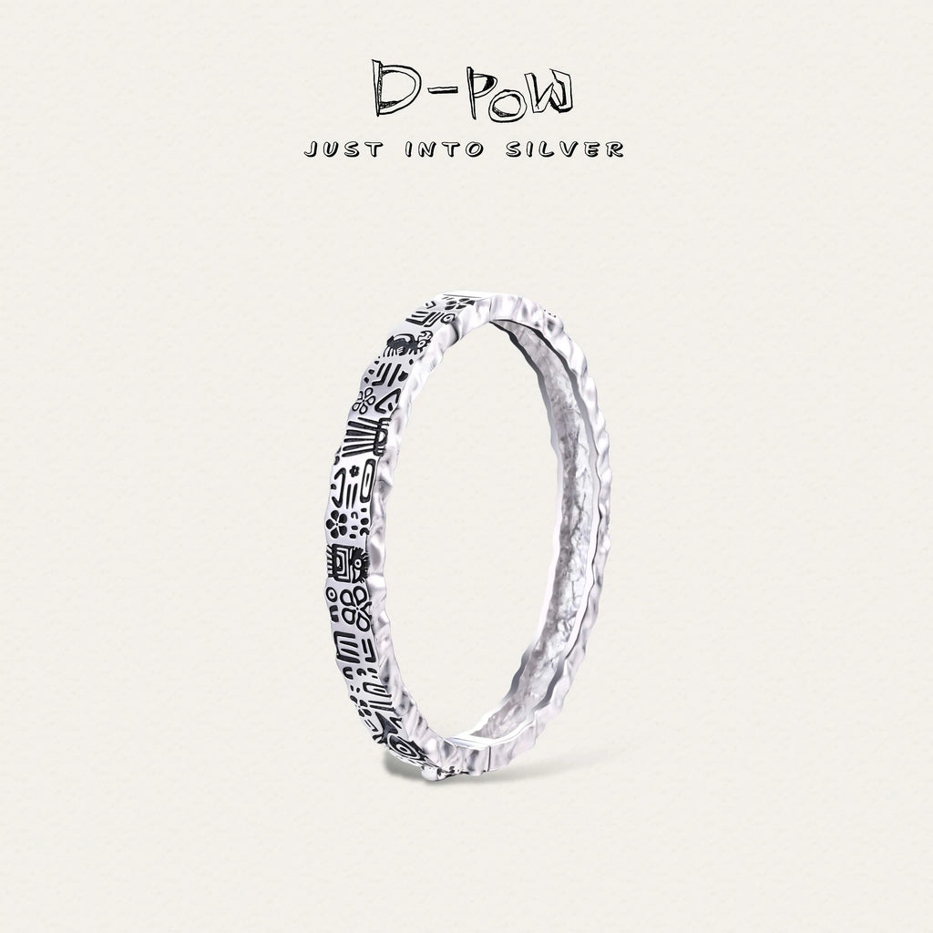 [Thunderbird Totem] D-POW Handcrafted Hammered Bangle