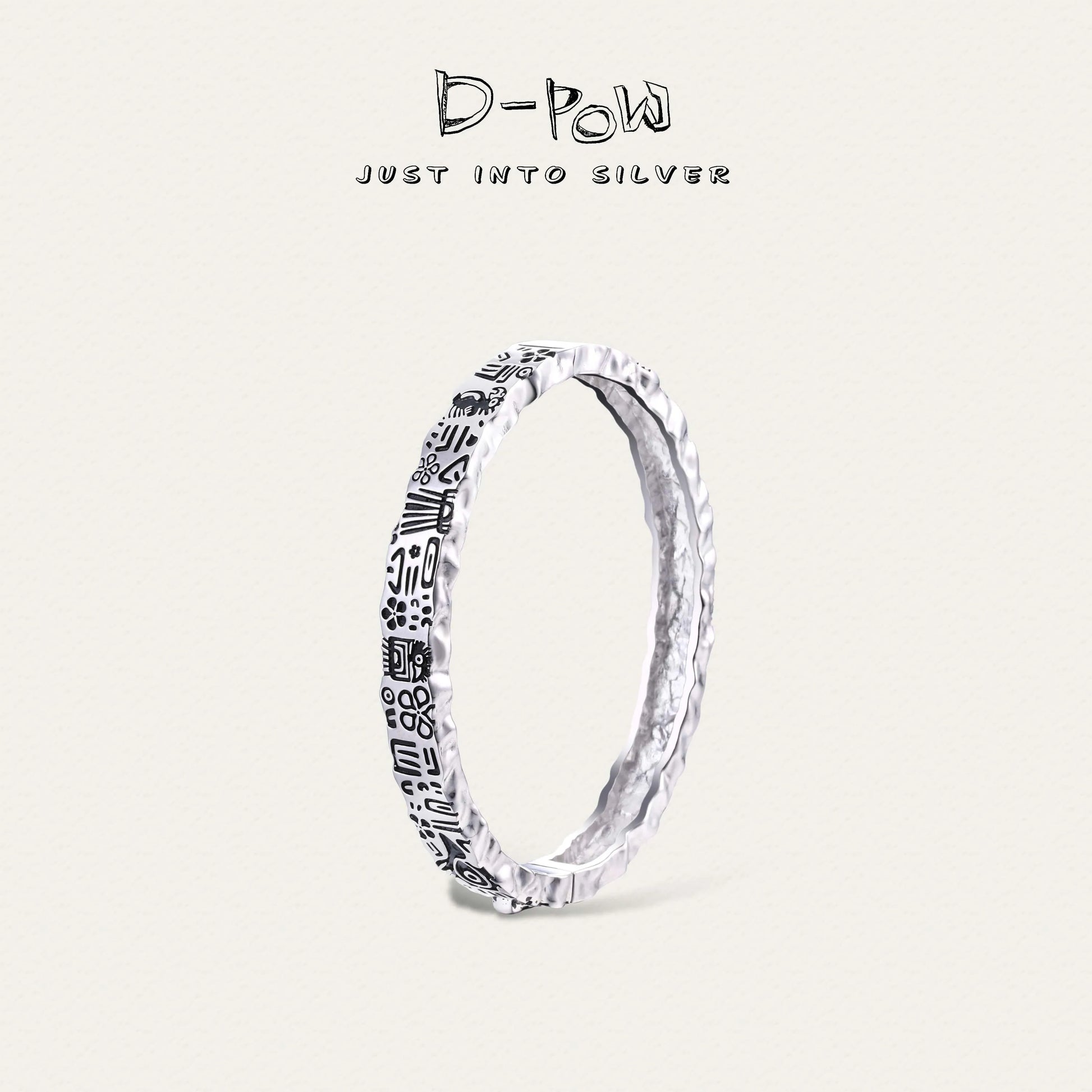 [Thunderbird Totem] D-POW Handcrafted Hammered Bangle