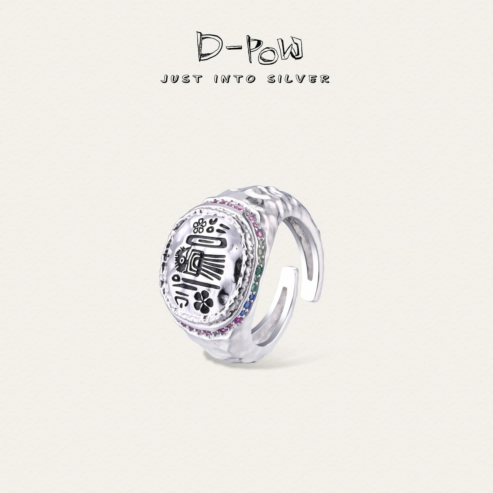 [Thunderbird Totem] D-POW Large Heavywork Plate Ring