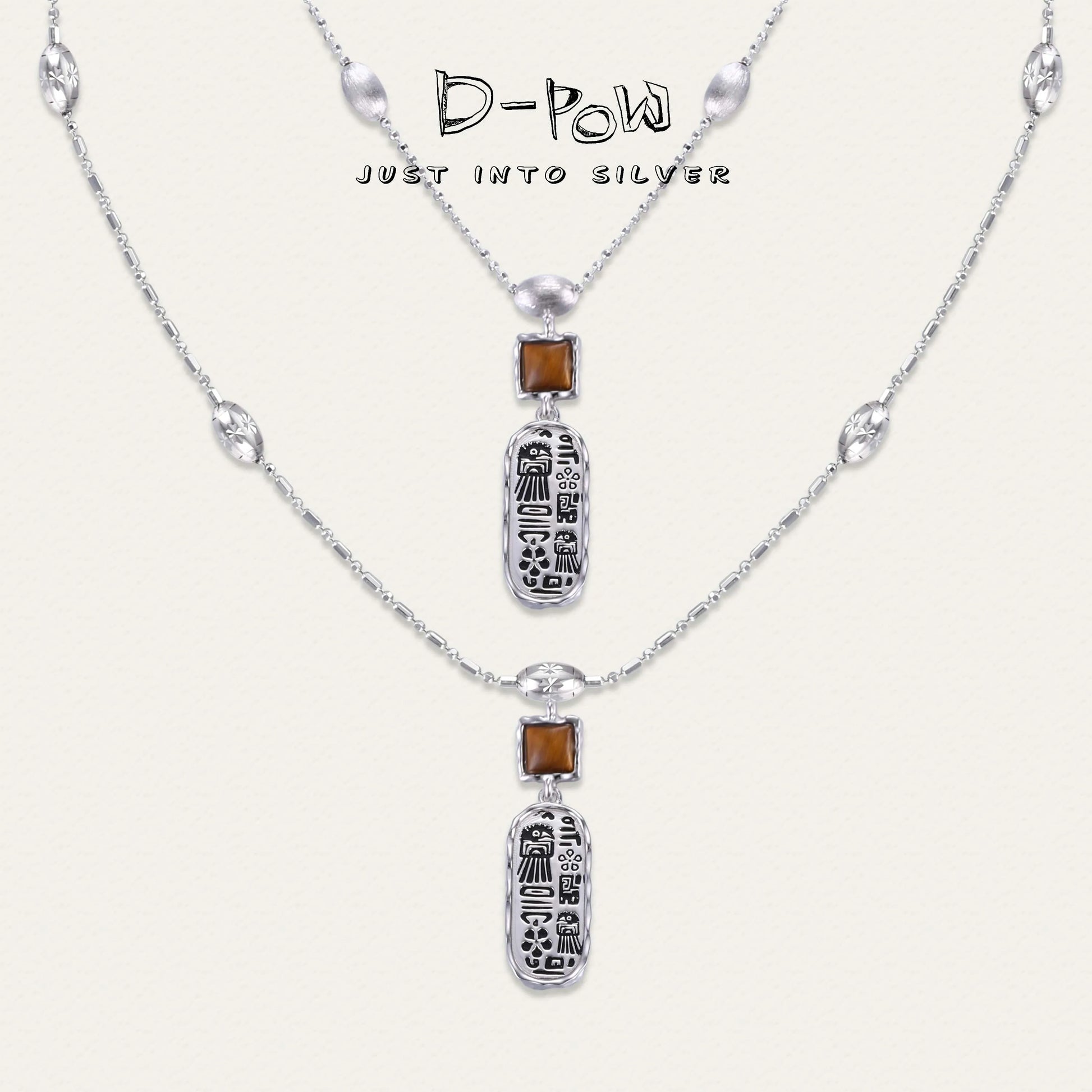 [Thunderbird Totem] D-POW Handcrafted Hammered Plate Necklace (50cm)