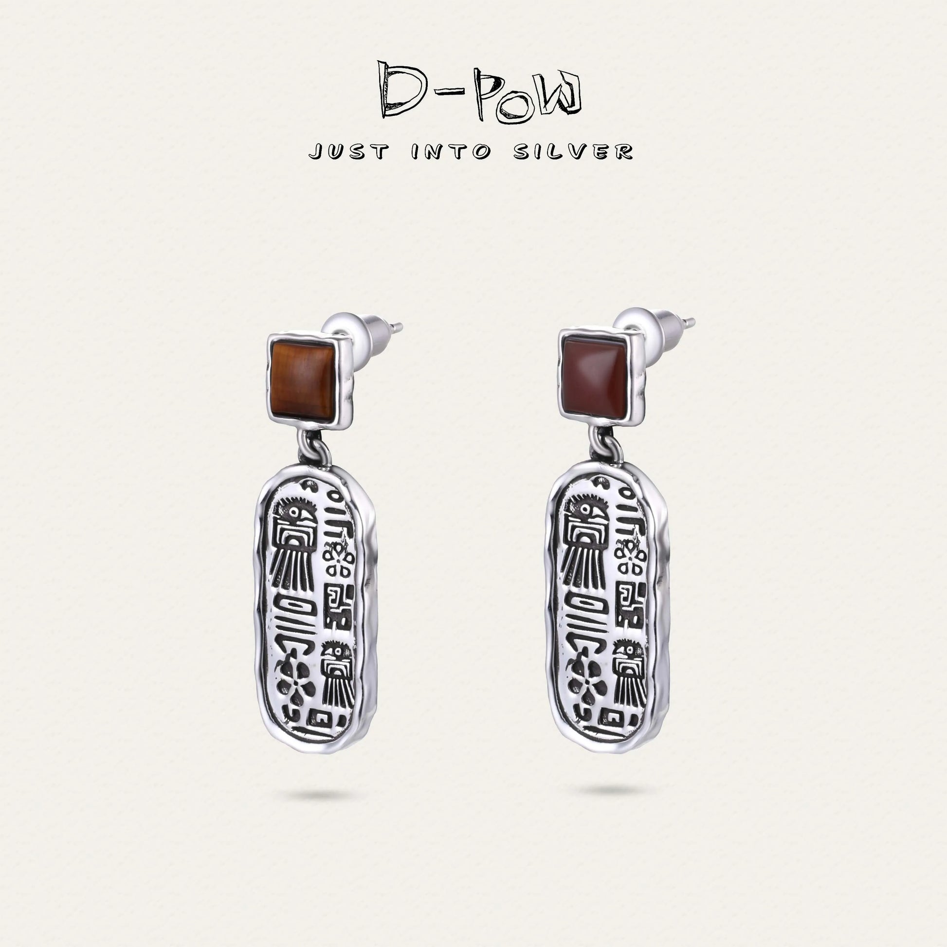[Thunderbird Totem] D-POW Large Square Earrings