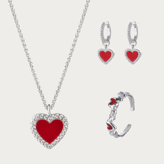 Cupid's Heart Jewelry Set – Necklace & Ring with Free Earrings | D-POW