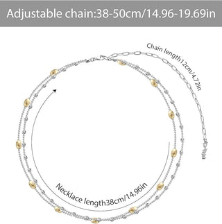 [Frozen Echo] D-POW Brushed Nut Shell Double-Layer Necklace - D-POW