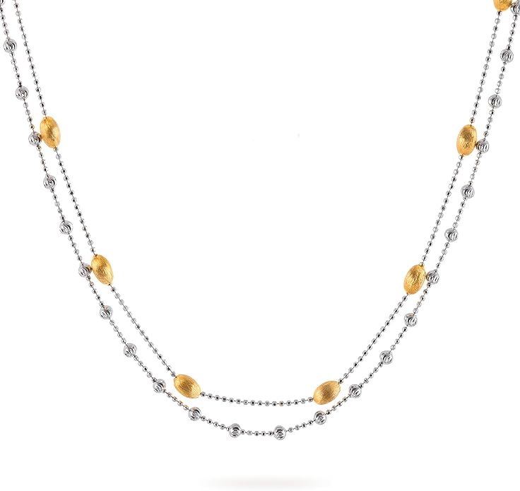 [Frozen Echo] D-POW Brushed Nut Shell Double-Layer Necklace