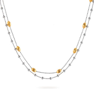 [Frozen Echo] D-POW Brushed Nut Shell Double-Layer Necklace - D-POW