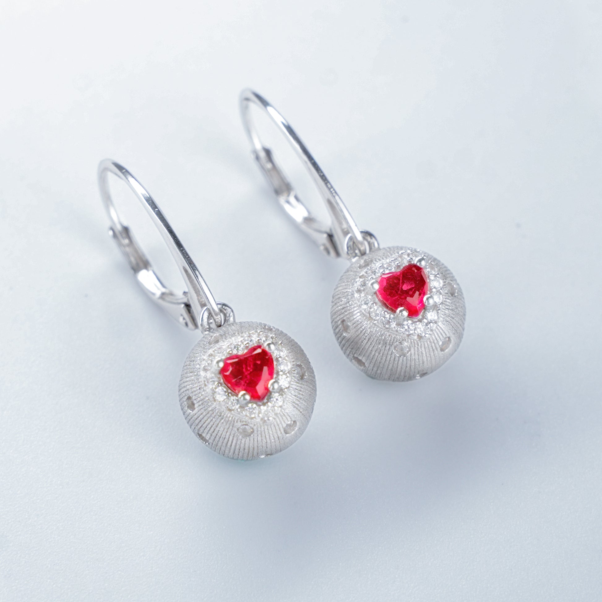 [Cosmic Amour] D-POW Haute Couture Peach Design Earrings in 925 Sterling Silver, 1 PAIR