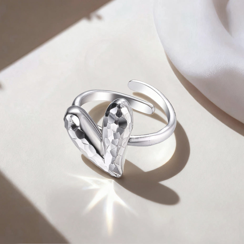 D-POW Baroque-Inspired Icy Peach Adjustable 925 Silver Ring
