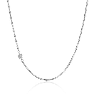 D-POW 925 Sterling Silver Chain Necklace with Spring Clasp - D-POW