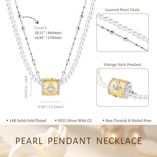 [Baroque Bloom] 925 Sterling Silver "Ineffleur" Dual-Layer Adjustable Necklace - D-POW