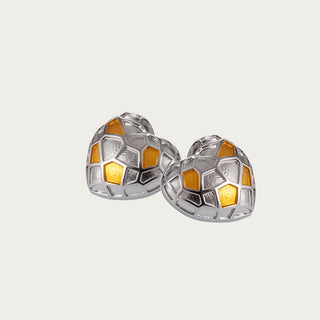 Close-up view of the Princess Ice Cube Heart Treasure Stud Earrings, showcasing the heart-shaped front with ice cube-inspired sparkle.