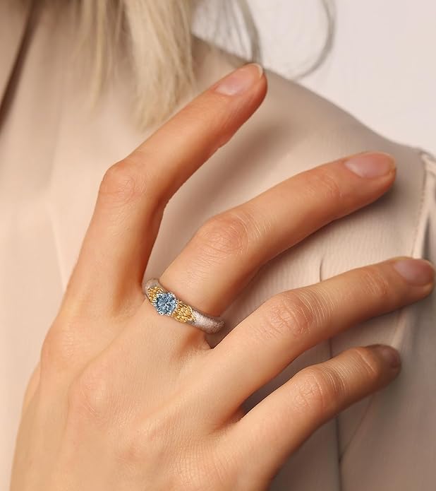 [Eternal Gleam] D-POW Handcrafted Moissanite Filigree Ring in Inspired Buccellati Style
