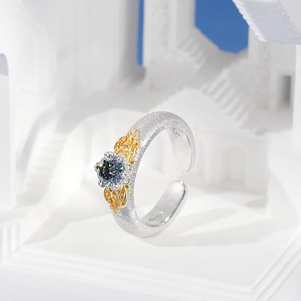 [Eternal Gleam] D-POW Handcrafted Moissanite Filigree Ring in Inspired Buccellati Style